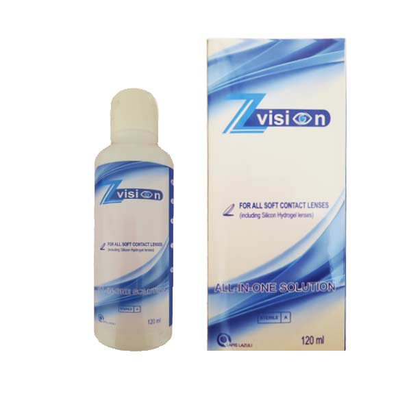 مایع لنز زد ویژن (zvision) مخصوص نگهداری و شستشوی لنز چشم با حجم 120 میل